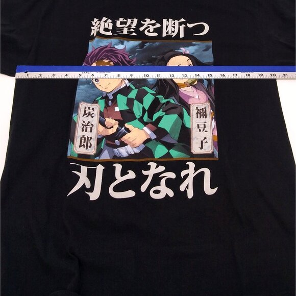 Demon Slayer Anime T-Shirt Large With Tanjiro & Nezuko Graphic 100% Cotton Black - Picture 5 of 6